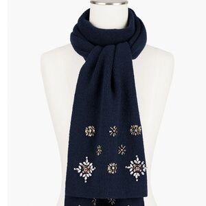Embellished Navy Scarf